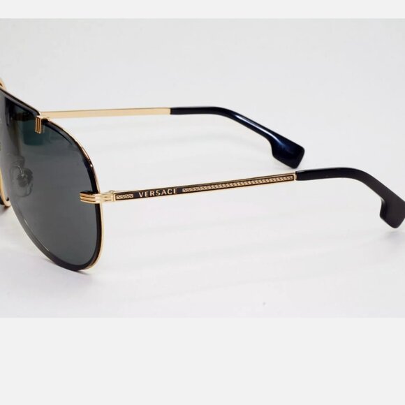 Versace Gold Pilot Medusa Shield Sunglasses - Picture 3 of 9